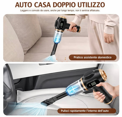 Aspirapolvere Portatile Senza Fili per Auto e Casa – Potente, Ricaricabile USB, Compatto e Facile da Usare
