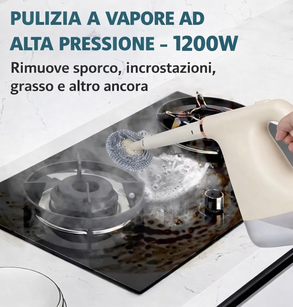 Pulitore a Vapore Elettrico 1200W per Casa e Cucina