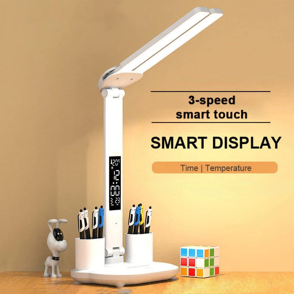 LED Clock Table Lamp USB Chargeable